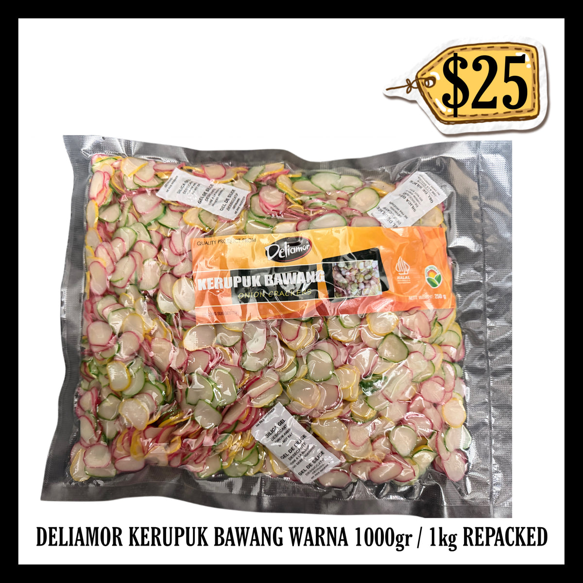 Deliamor Kerupuk Bawang 1000gr / 1kg Warna Warni (BBD 10 JUL 2028)