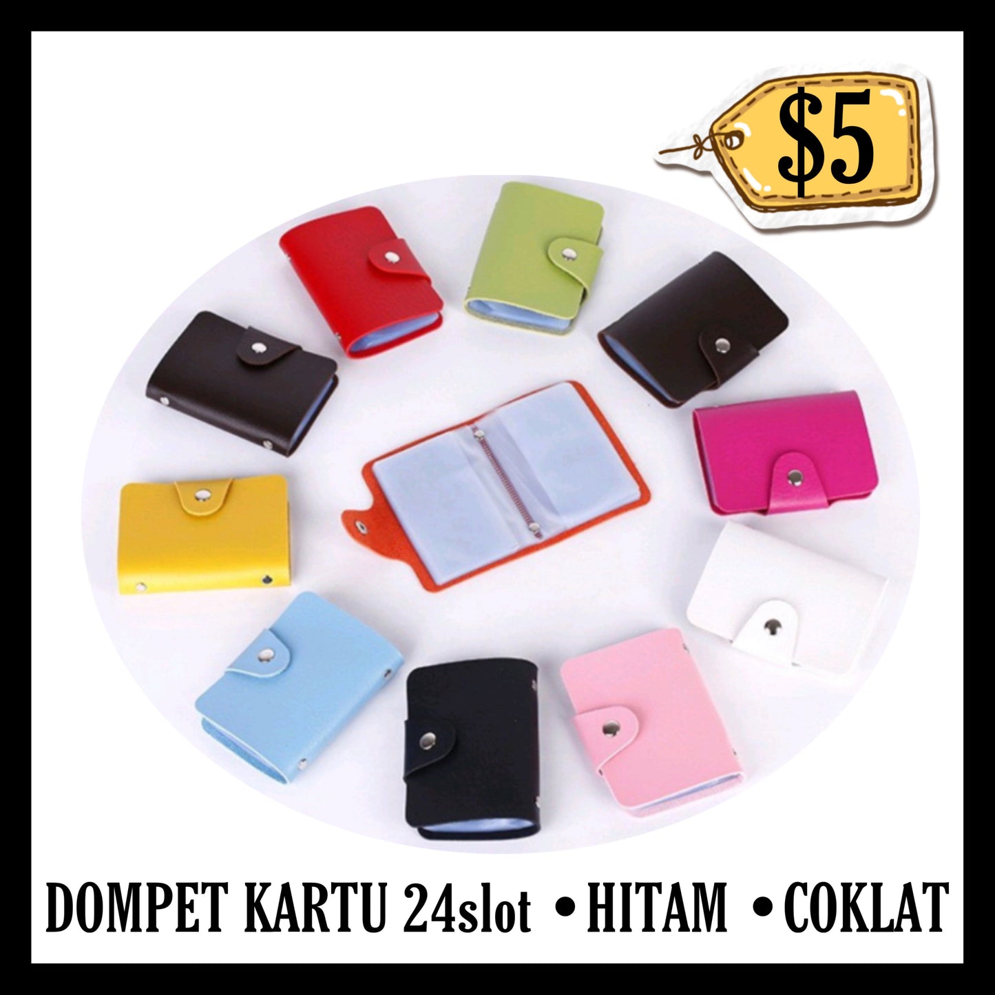 Dompet Kartu 24 Slot Hitam / Coklat
