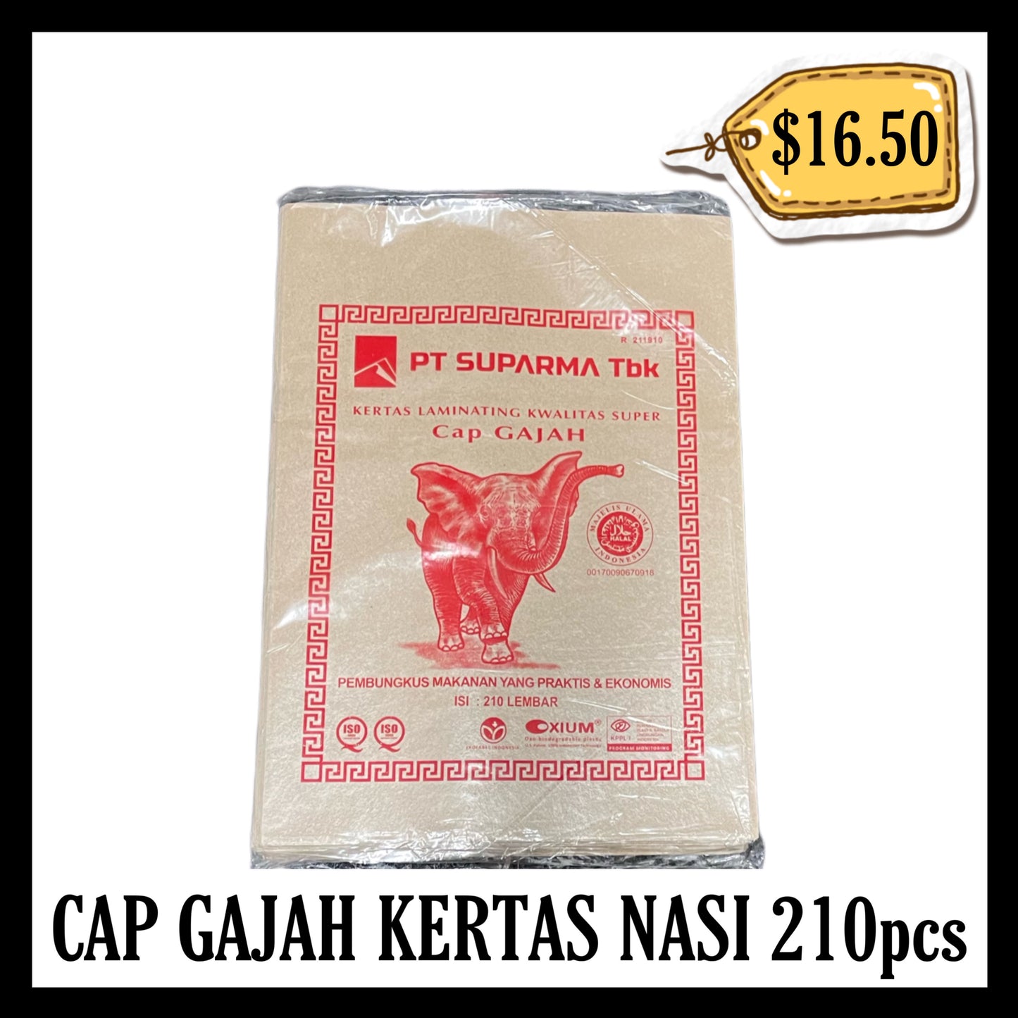 Cap Gajah Kertas Nasi 210pcs