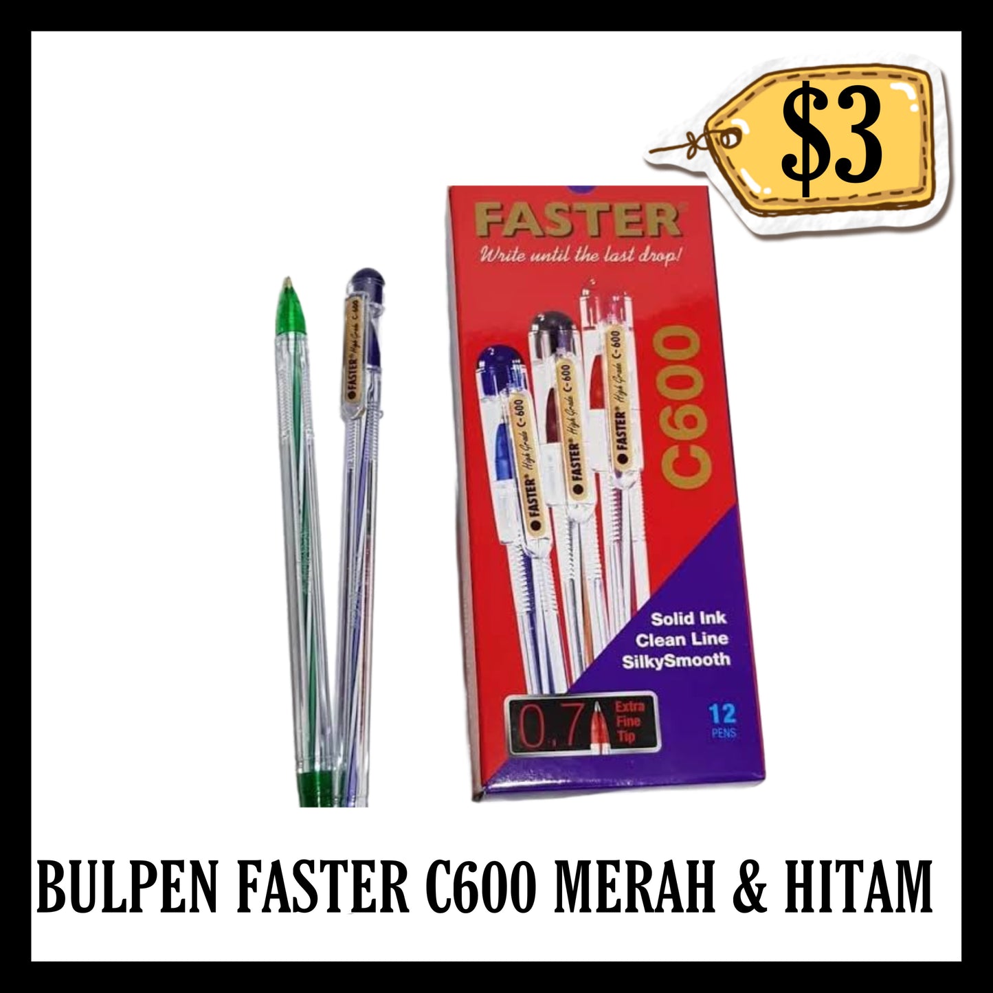 Bulpen Faster C600 Merah & Hitam