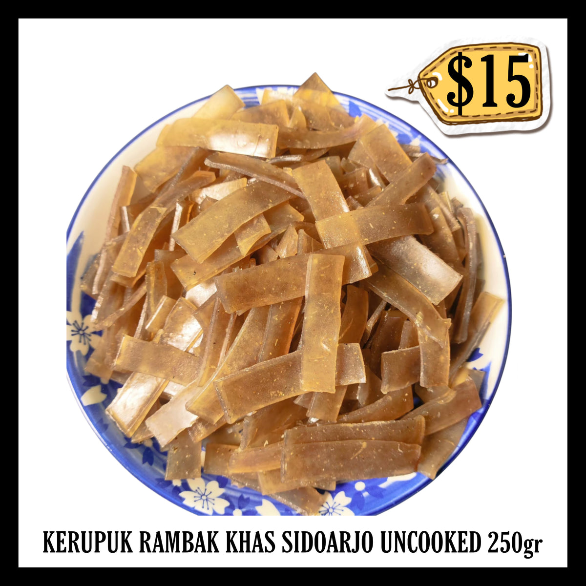 Kerupuk Rambak Tapioka Flat Tipis Uncooked 250gr