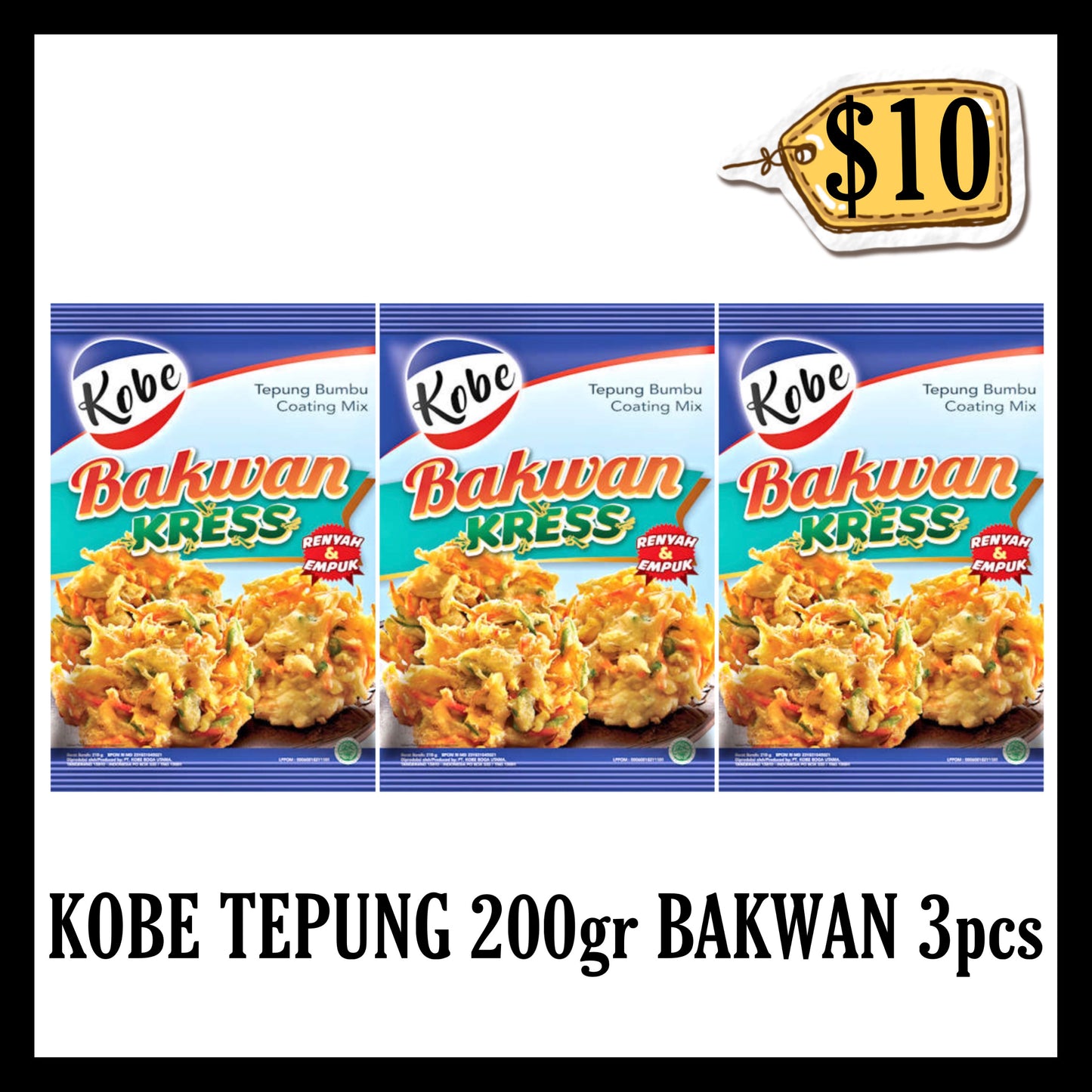 Kobe Tepung Bakwan 200gr 3pcs ($10 BUNDLE DEALS)(BBD 06 OCT 2027)