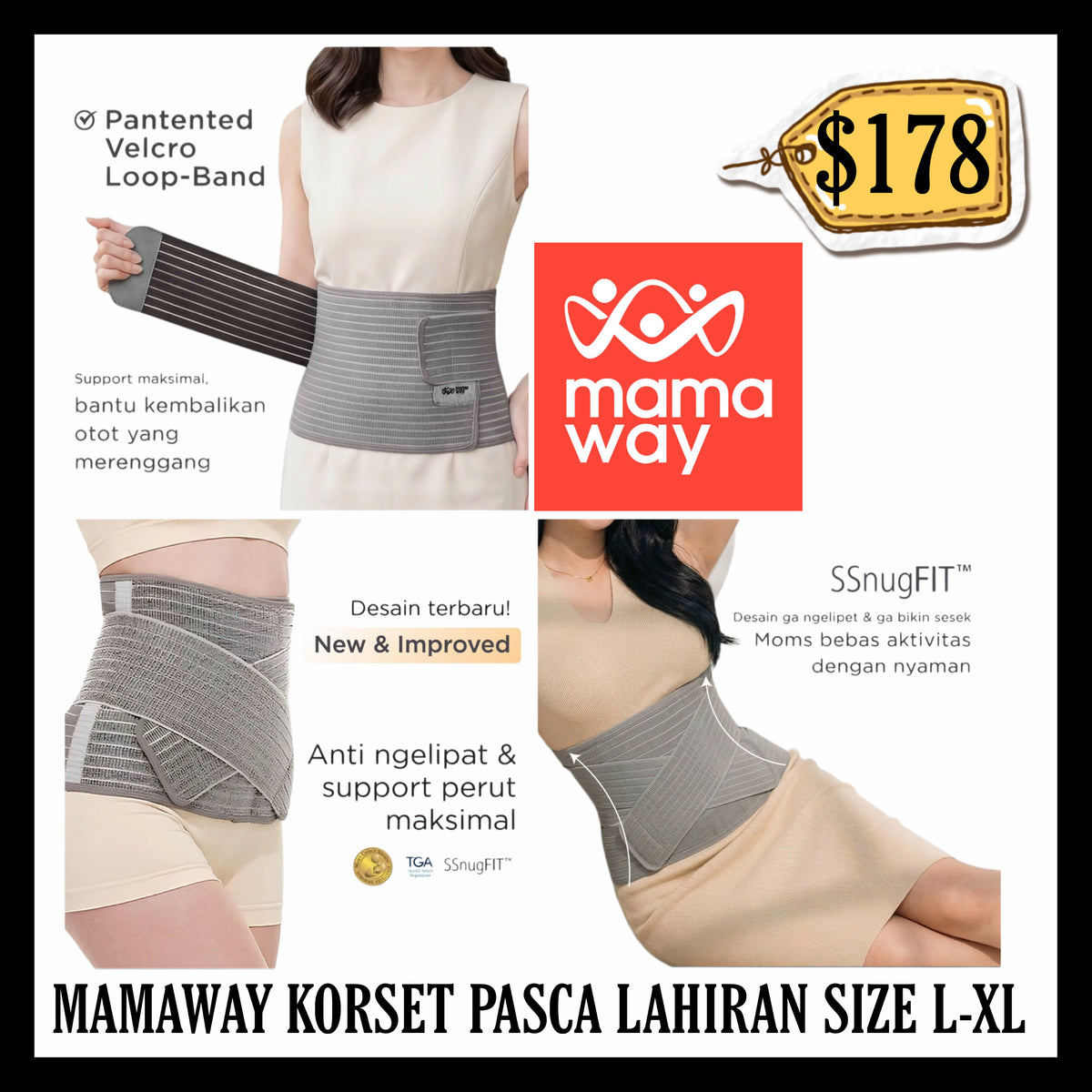 Mamaway Korset Pasca Melahirkan Size L-XL