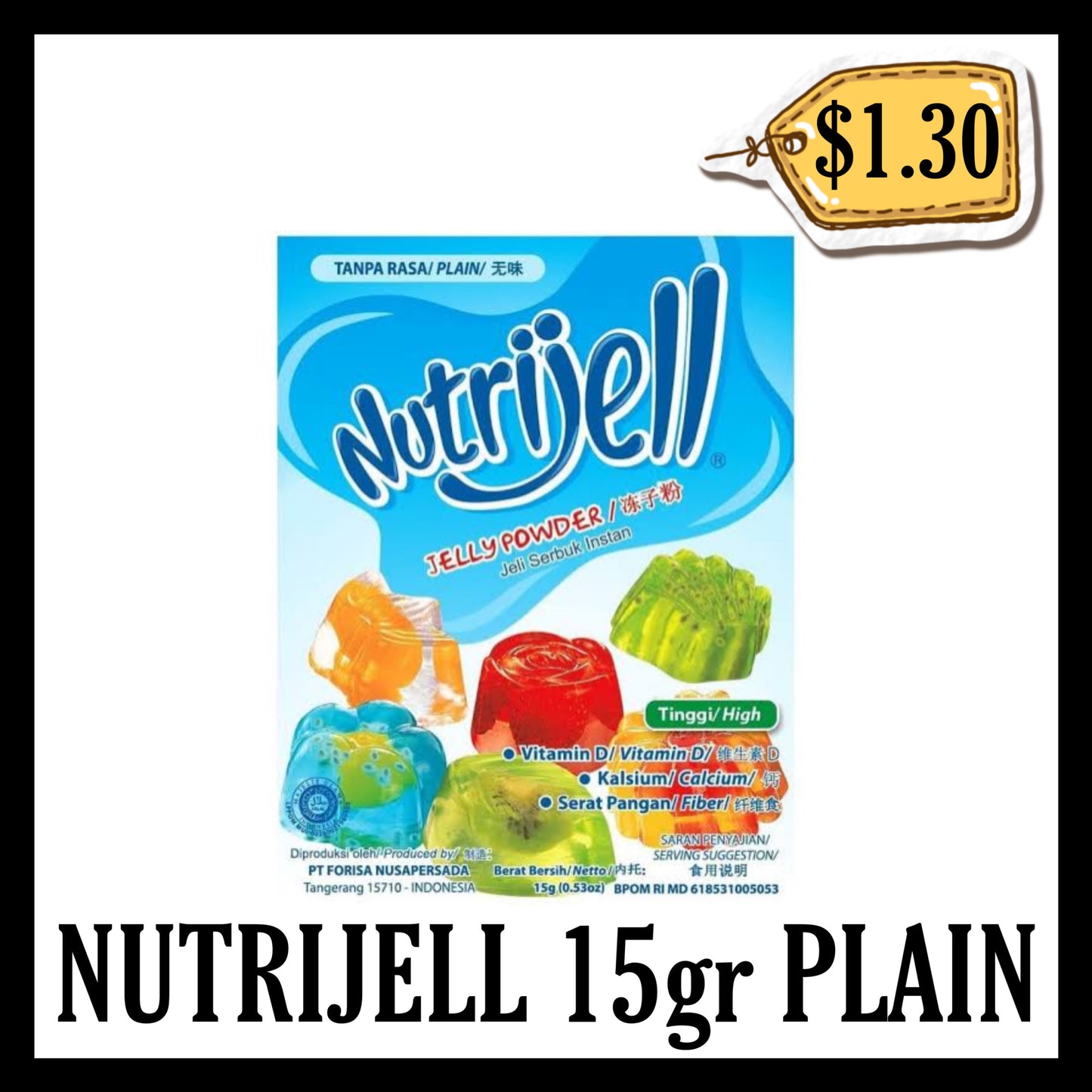 Nutrijell 15gr Plain (BB END MAR 2026)