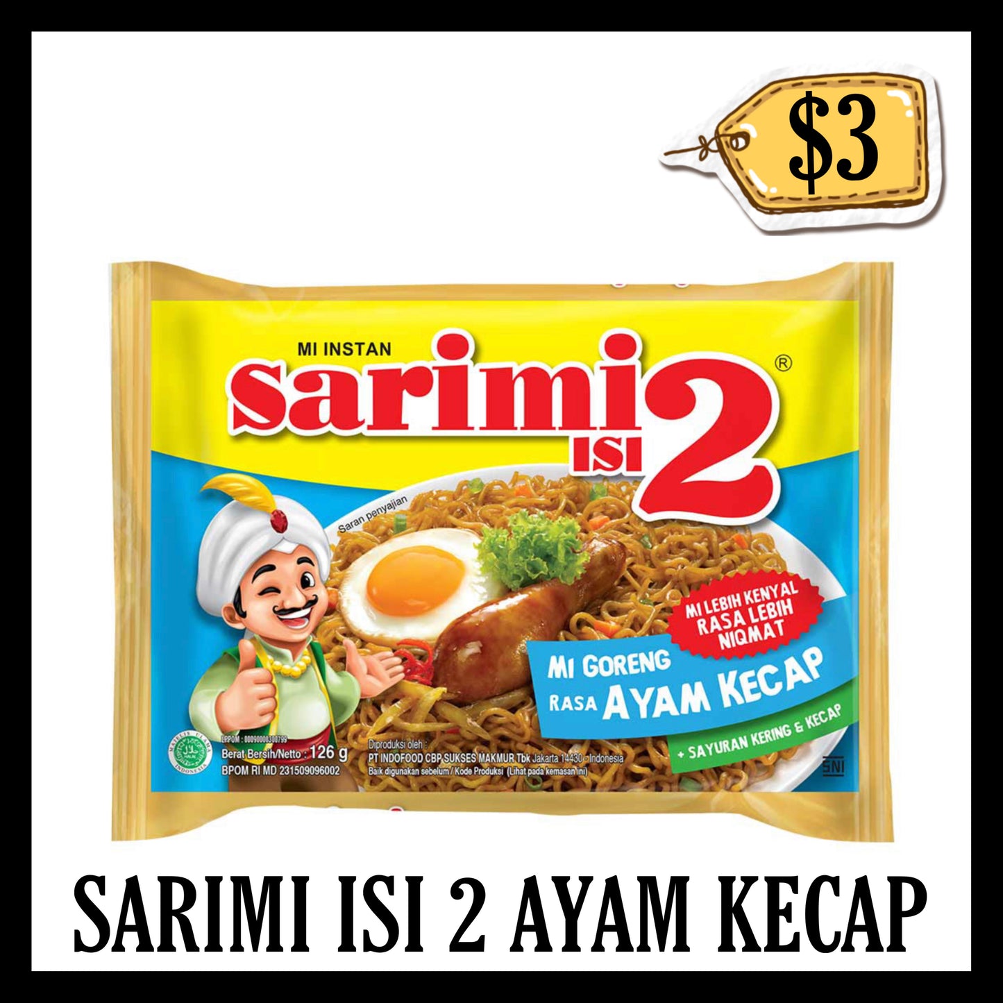 Sarimi Mi Goreng isi 2 Rasa Ayam Kecap (BBD 06 FEB 2027)