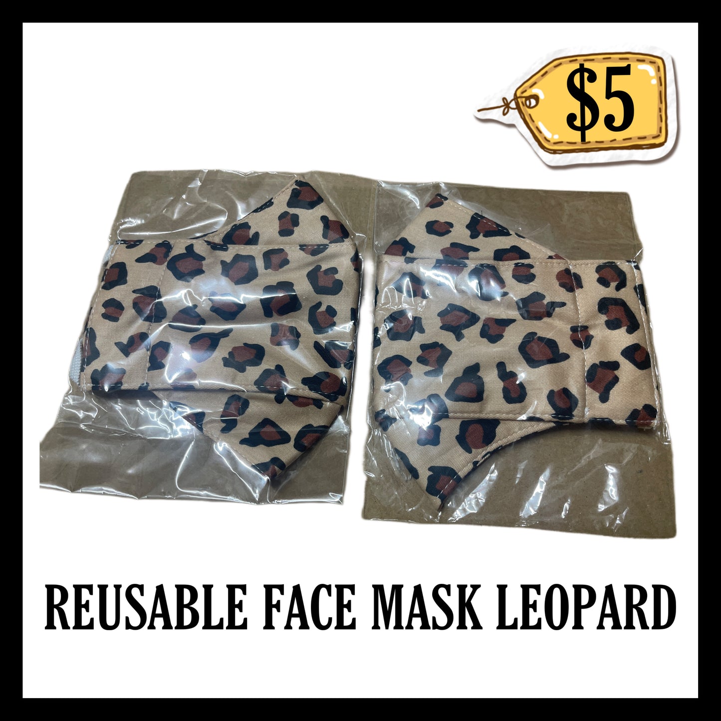 Face Mask Leopard Reusable