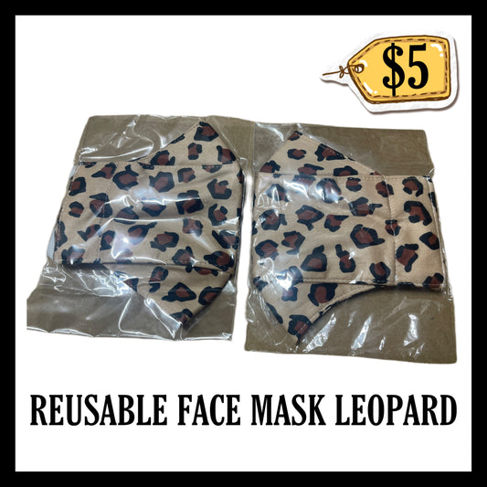 Face Mask Leopard Reusable