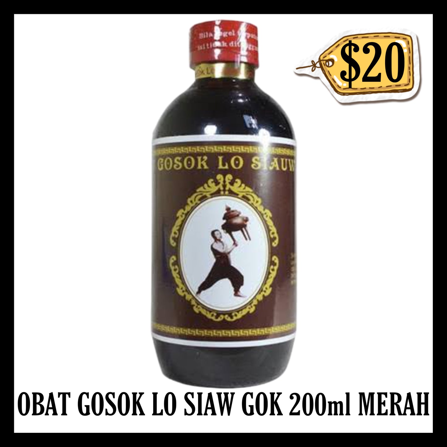 Lo Siaw Gok 200ml Minyak Gosok Tutup Merah (BB 05 NOV 2026)