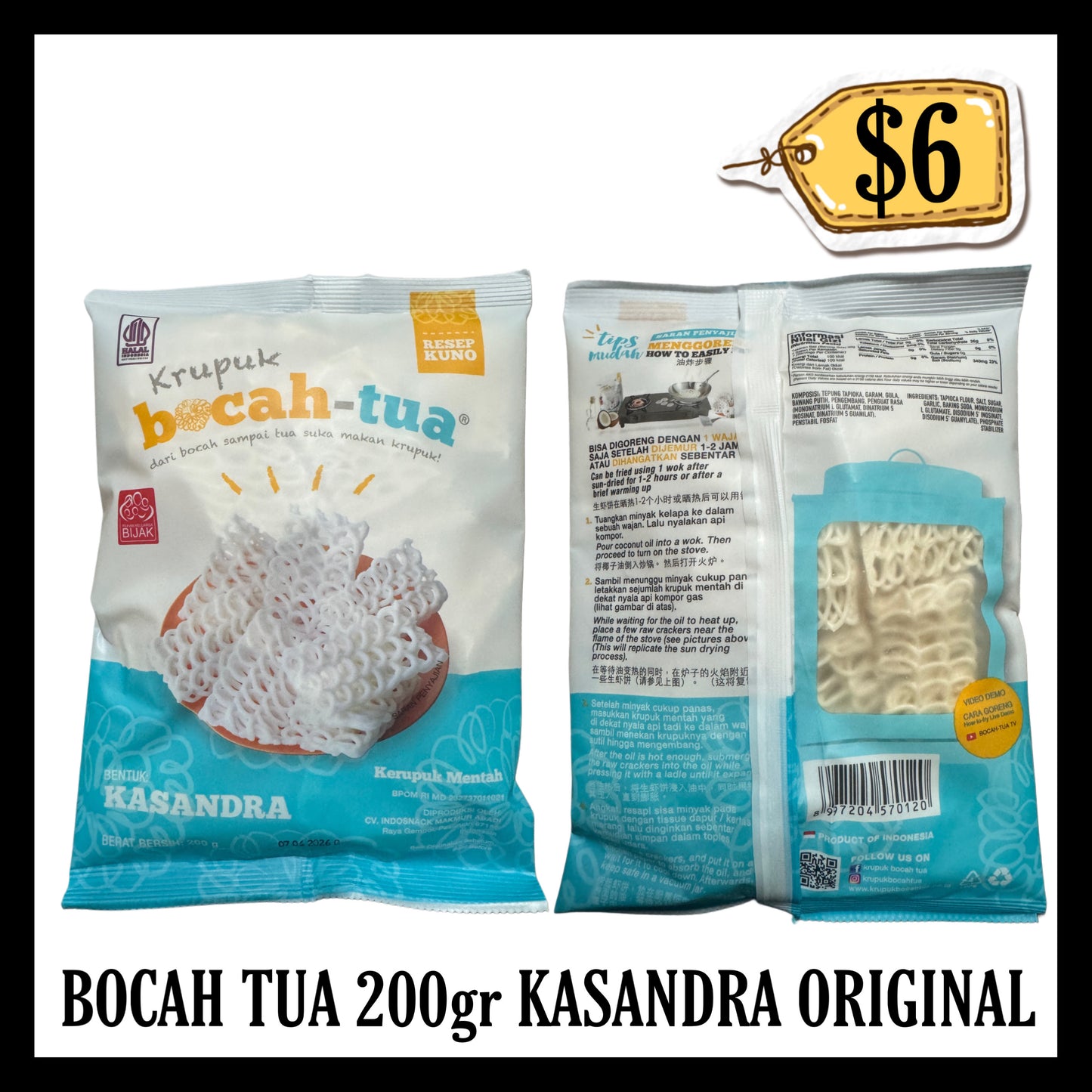 Bocah Tua Krupuk 200gr Kasandra Original (BB 07 APR 2026)