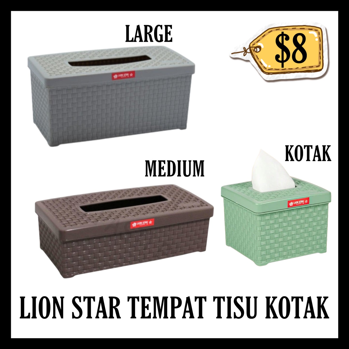 Lion Star Tempat Tisu Kotak (Square)