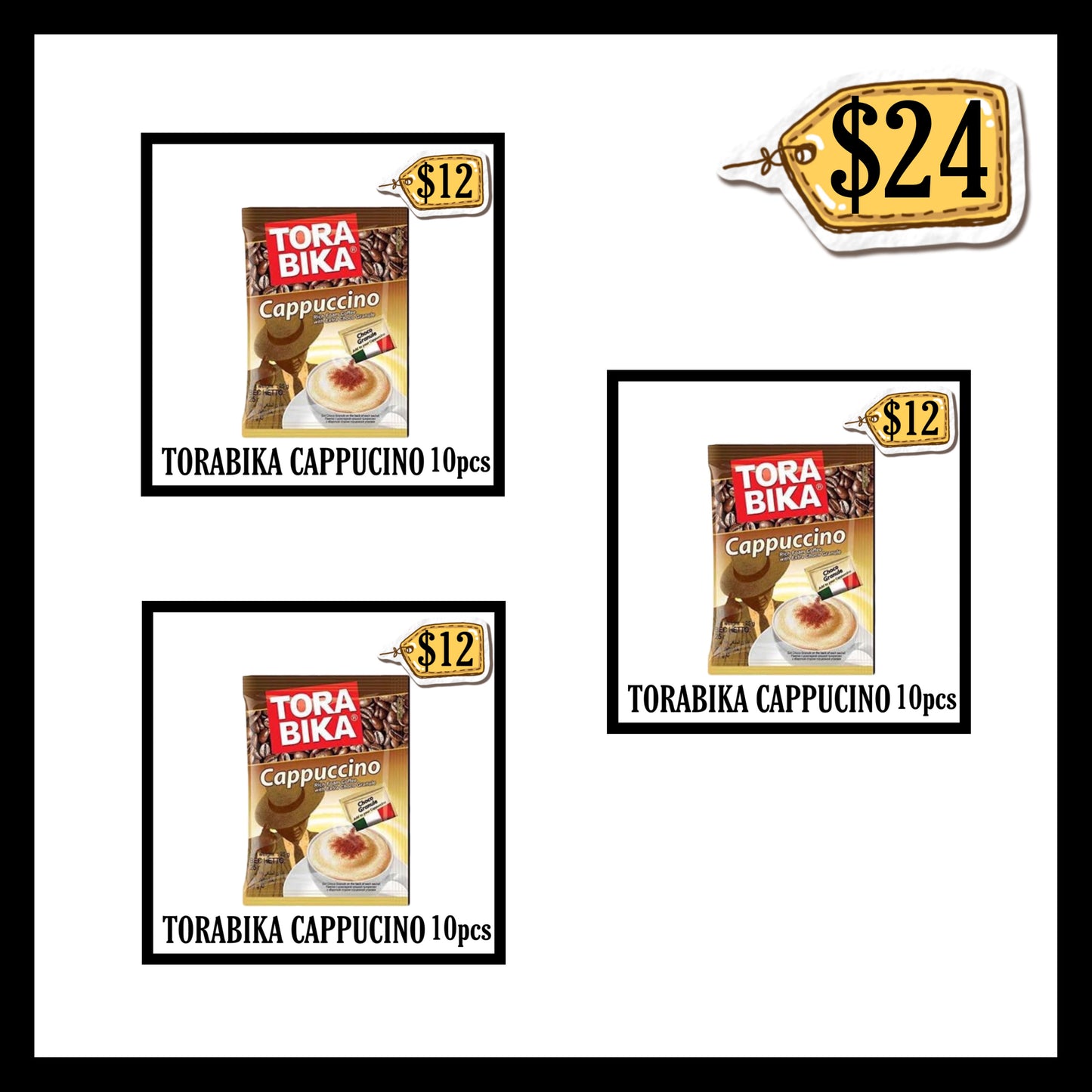Torabika Cappuccino Kopi Sachet 10pcs (BUY 2 GET 1 FREE) (BBD 27 OCT 2026)