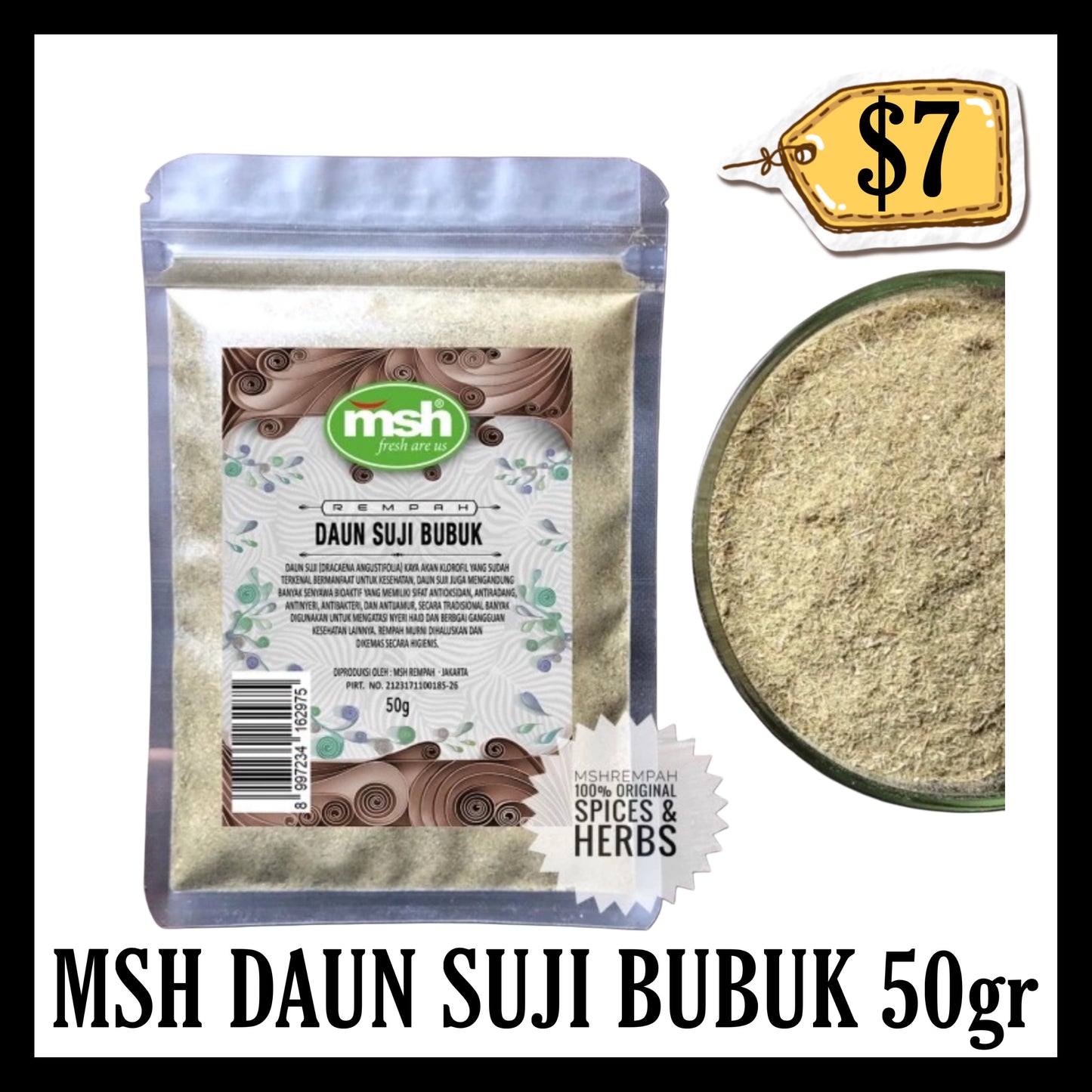 Msh Daun Suji Bubuk 50gr