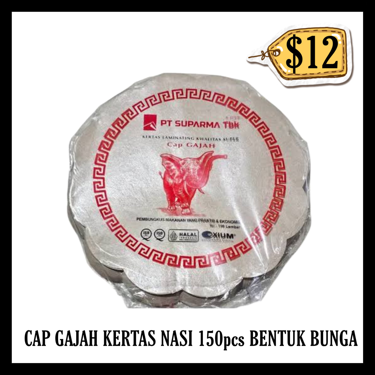 Cap Gajah Kertas Nasi 150pcs Bentuk Bunga