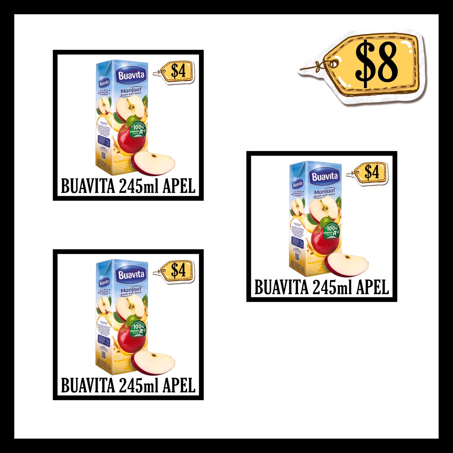 Buavita 245ml Apel (BUY 2 GET 1 FREE) (BBD 28 OCT 2026)
