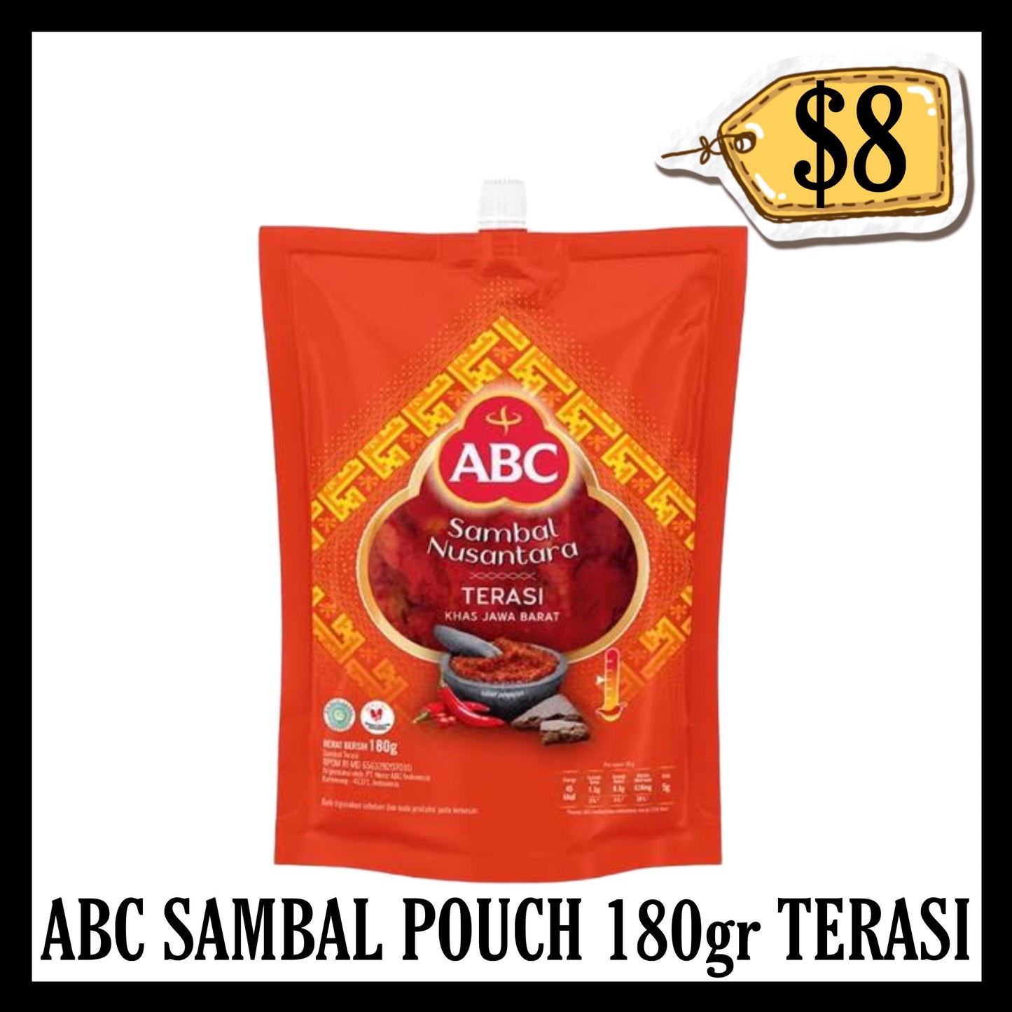Abc Sambal Pouch 180gr Terasi (BBD 03 JUL 2027)