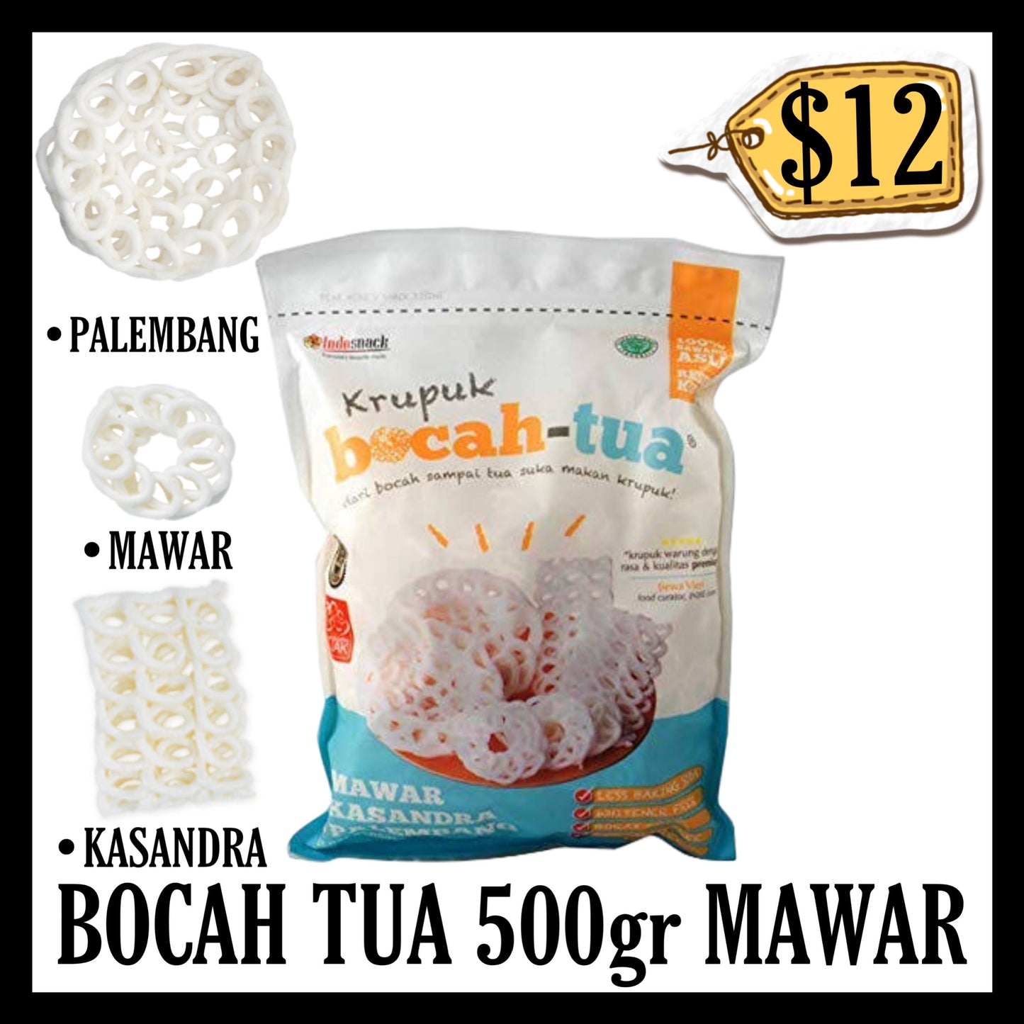 Bocah Tua Krupuk 500gr Mawar Original (BBD 06 AUG 2027)