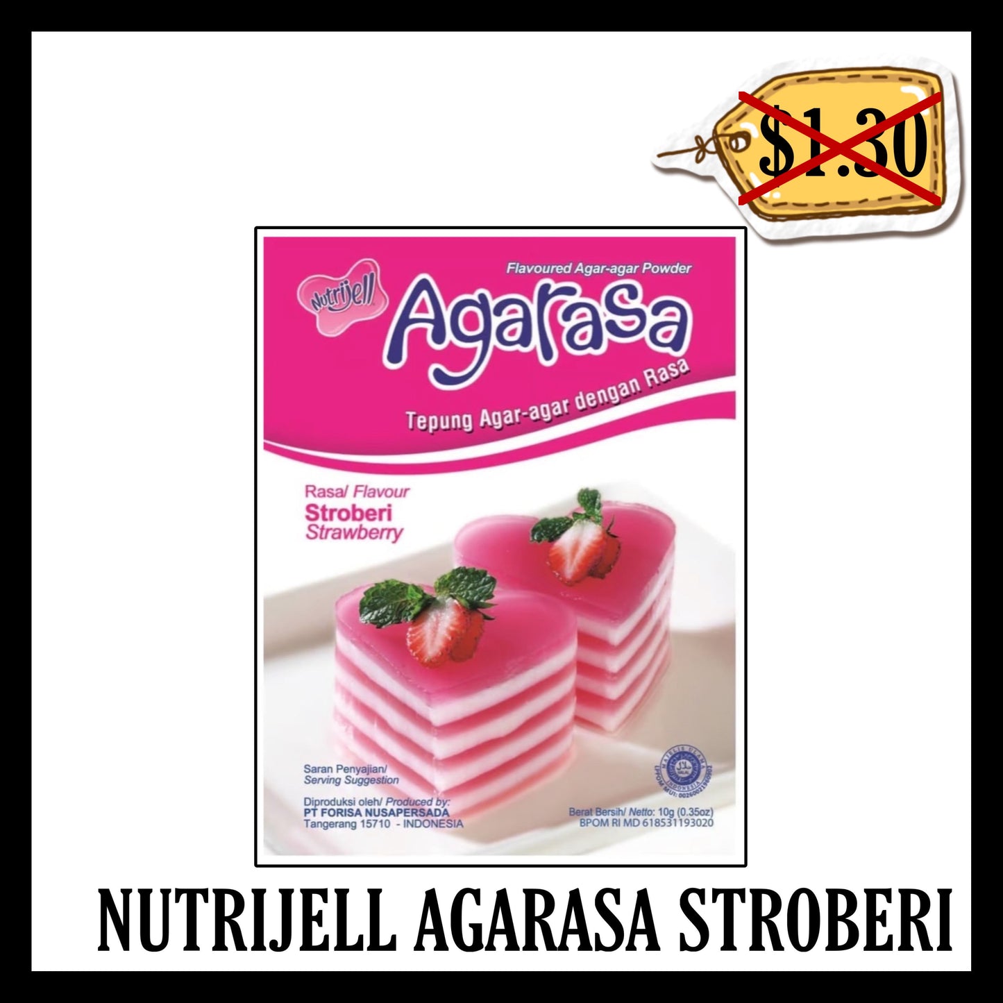 (SALE 20% OFF) Nutrijell Agarasa Strawberry (BB END SEP 2025)