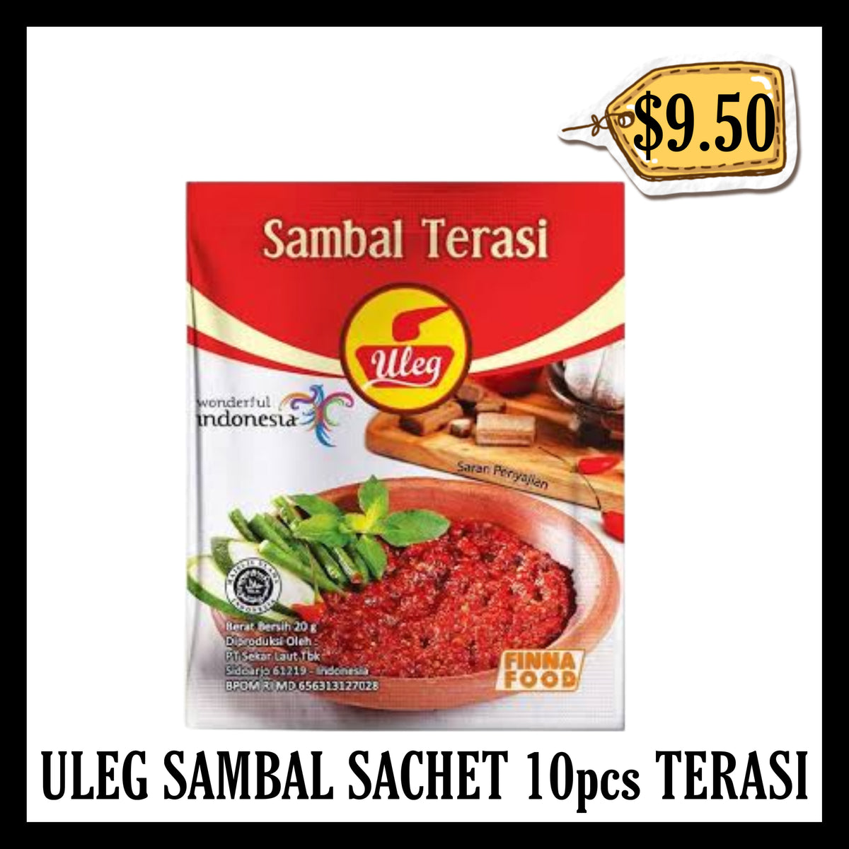Finna Uleg Sambal Sachet 10pcs Terasi (BBD END JUN 2027)