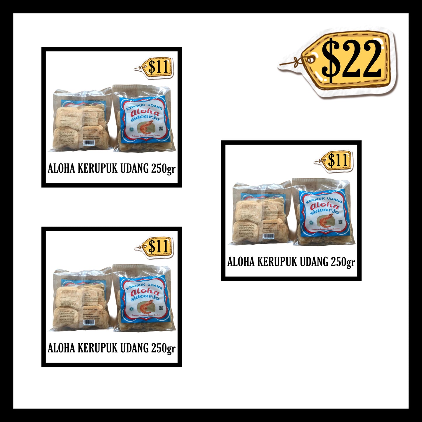Aloha Kerupuk Udang 250gr (BUY 2 GET 1 FREE)(BB END JAN 2027)
