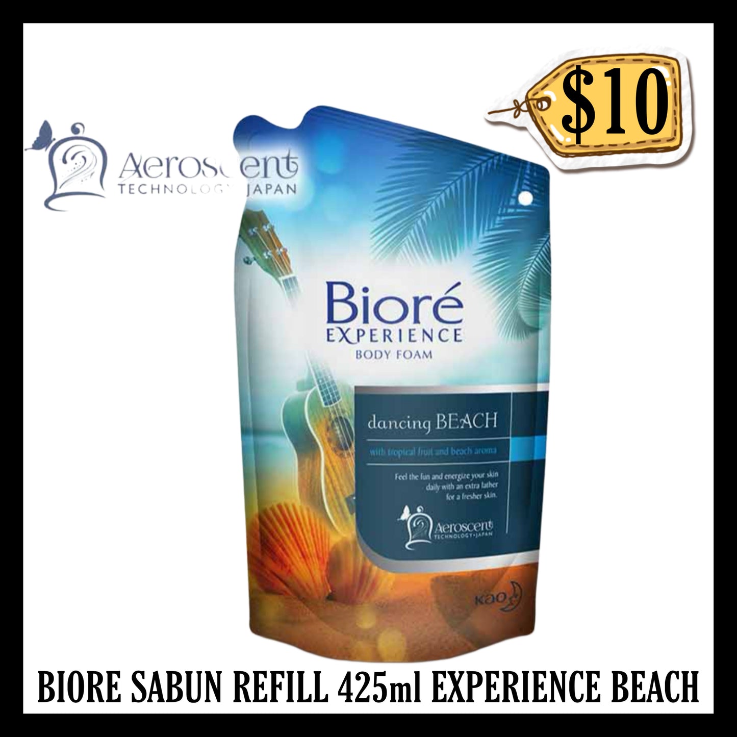 Biore Sabun Refill 425ml Experience Beach (Biru)