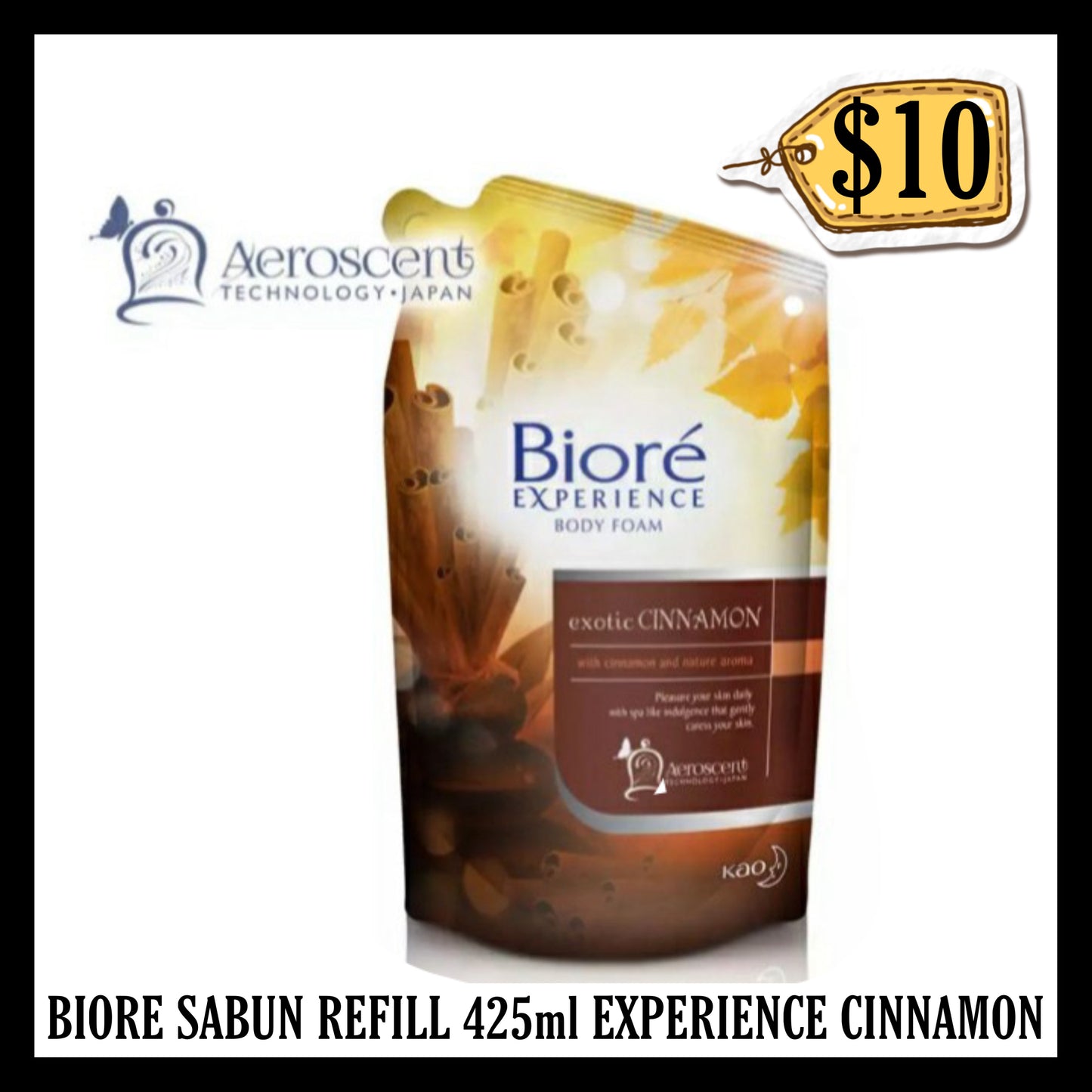 Biore Sabun Refill 425ml Experience Cinnamon (Brown)(BB 01 FEB 2026)