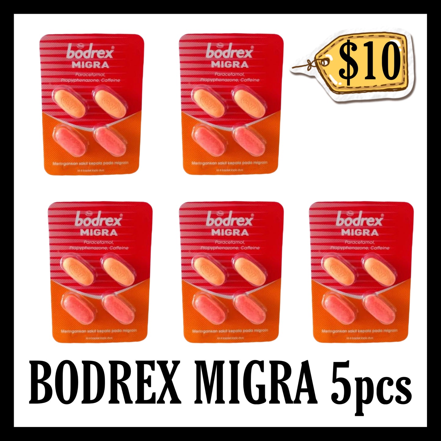 Bodrex Migra 5pcs ($10 BUNDLE DEALS)(BBD