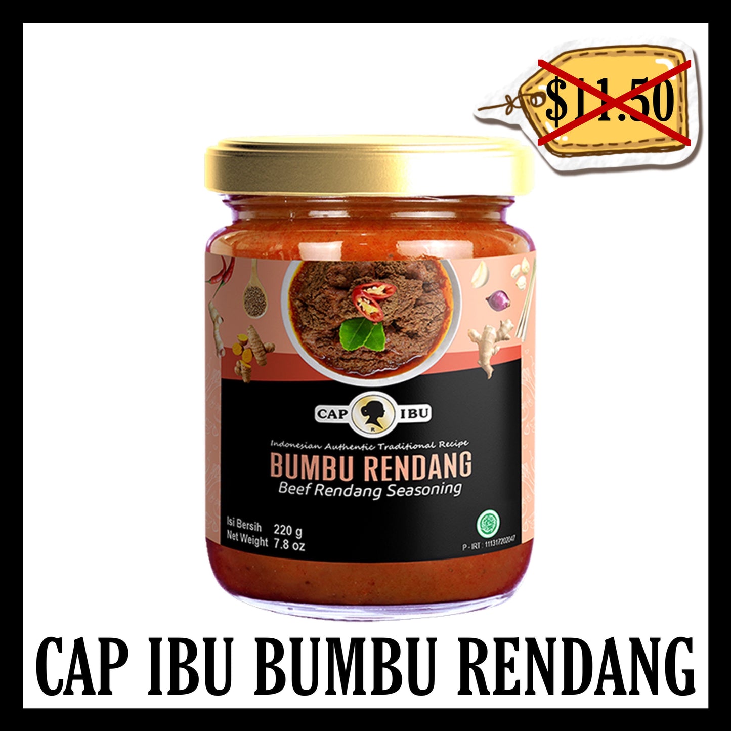 (BLACK FRIDAY SALE 30% OFF) Cap Ibu Bumbu Jar Rendang (BBD 13 JAN 2026)
