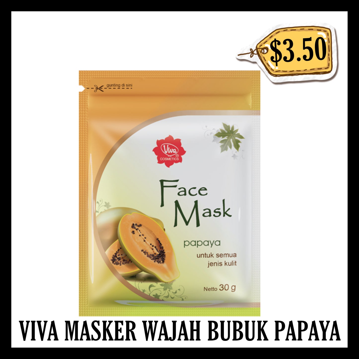 Viva Masker Wajah Bubuk Papaya (BB END OCT 2028)