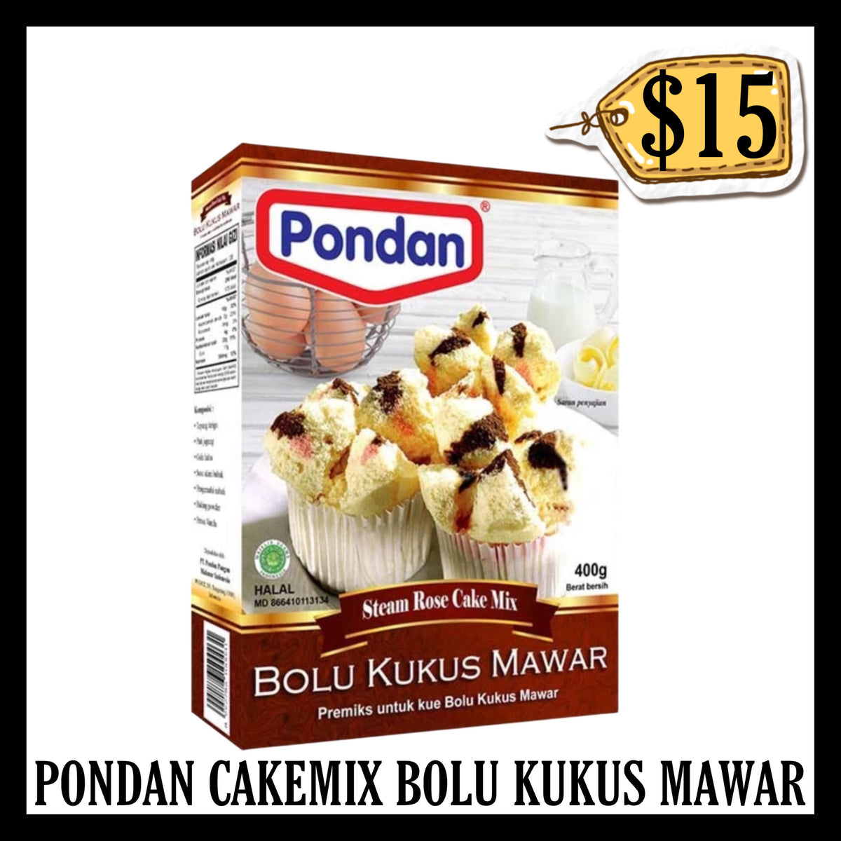 Pondan Cakemix Bolu Kukus Mawar (BBD 26 MAY 2028)