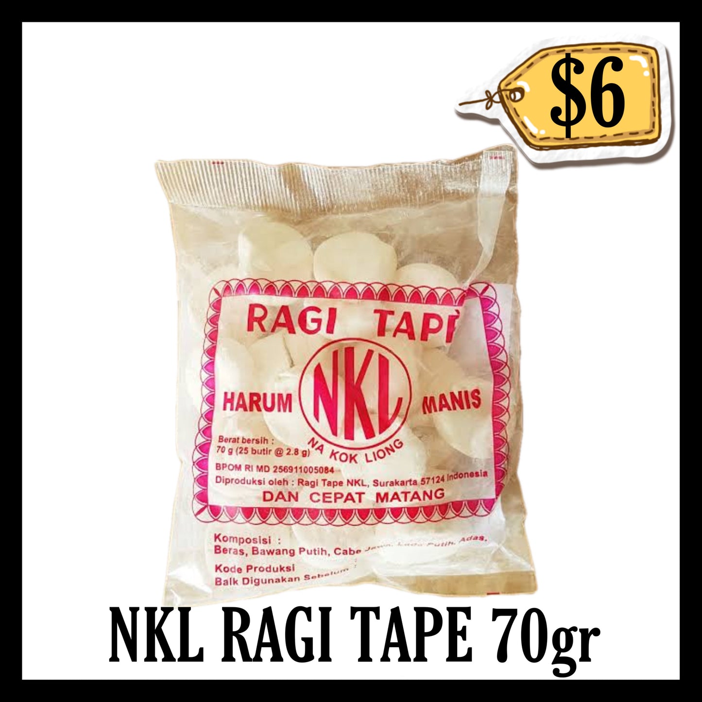 Nkl Ragi Tape 70gr (BBD END DEC 2026)