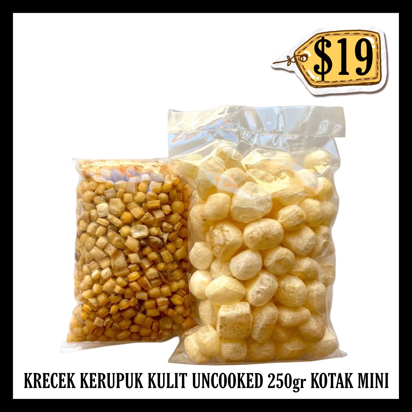 Kerupuk Kulit Mentah Krecek Rambak Uncooked 250gr Kotak Mini