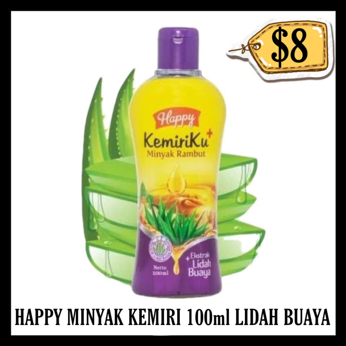 Happy Kemiriku Minyak Rambut 100ml Lidah Buaya (BBD END MAY 2029)