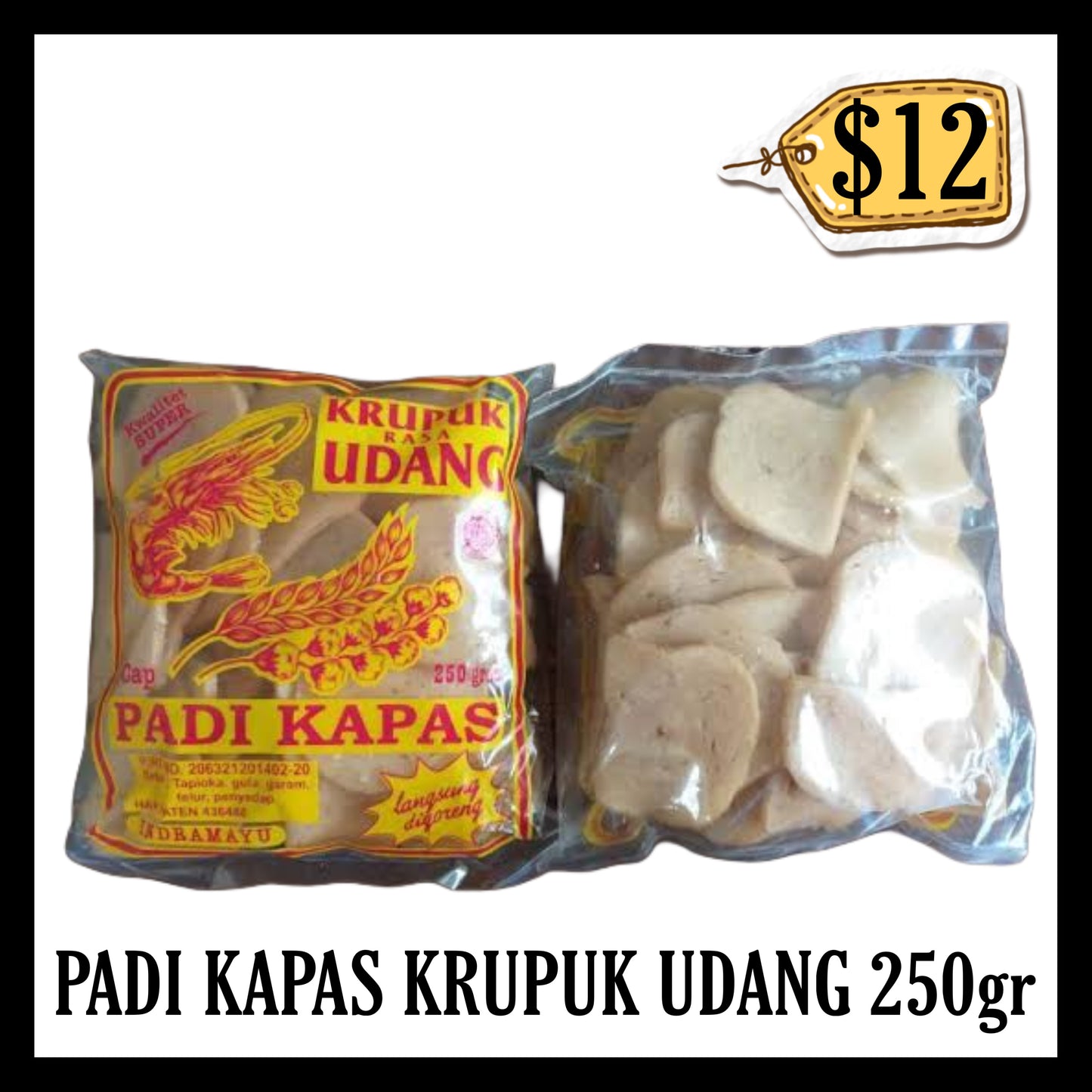 Padi Kapas Krupuk Udang 250gr (BBD 30 DEC 2026)