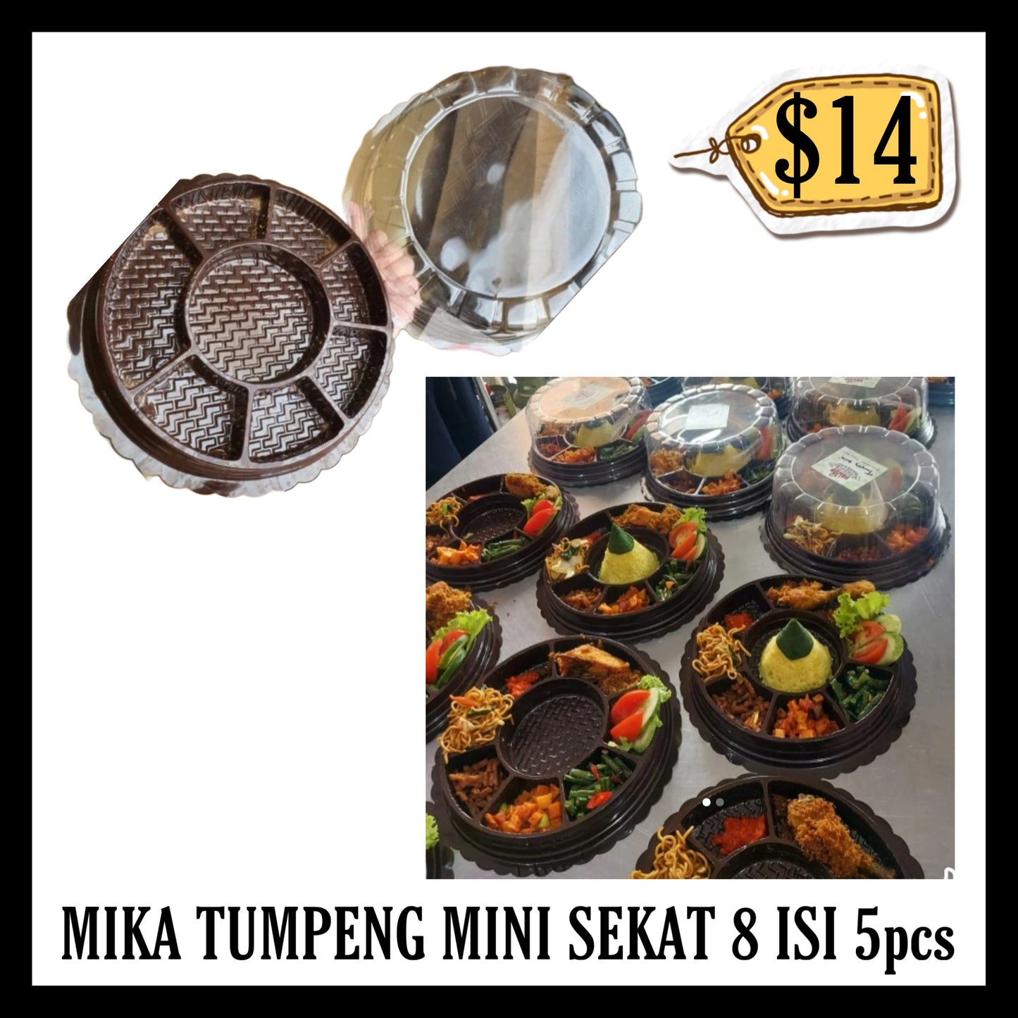 Mika Tumpeng Mini Sekat 8 isi 5pcs