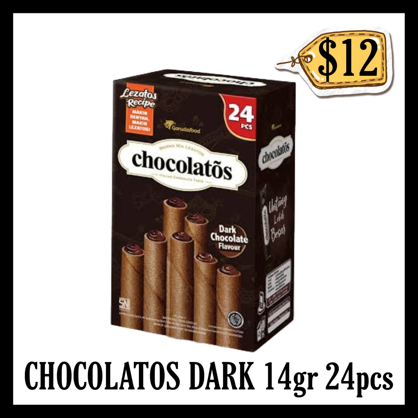 Chocolatos Dark 14gr isi 24pcs (BB 30 MAY 2026)