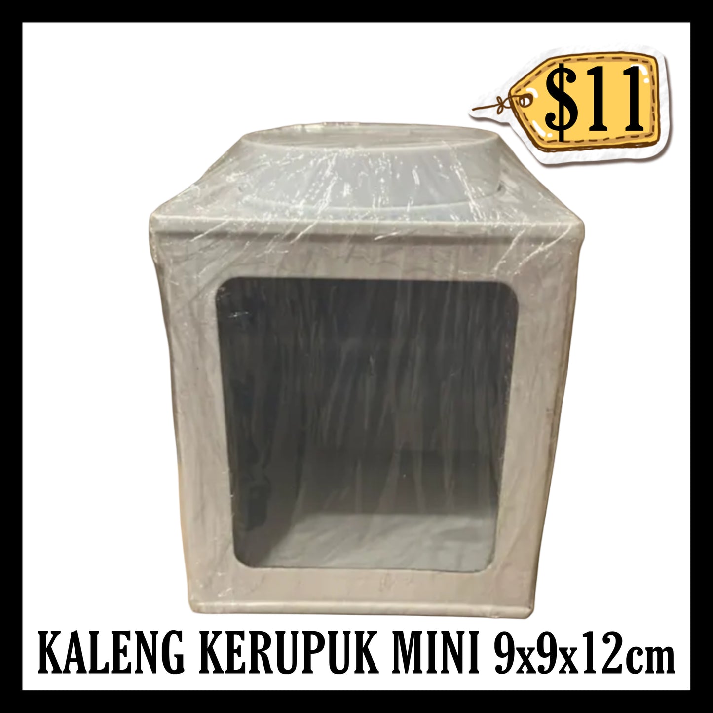 Kaleng Kerupuk Mini 9x9x12cm Warna Putih