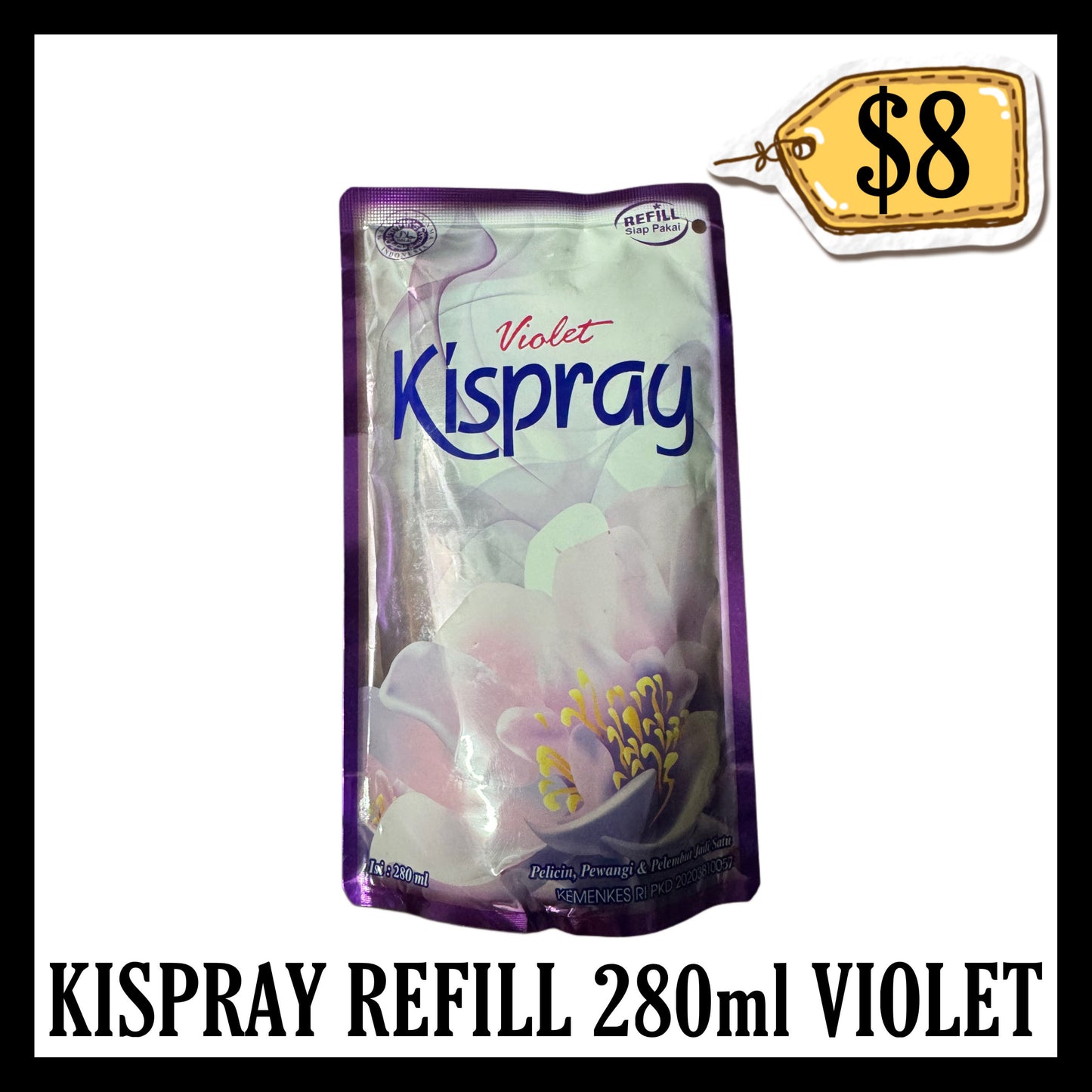 Kispray Refill 280ml Violet Ungu (BBD END AUG 2027)
