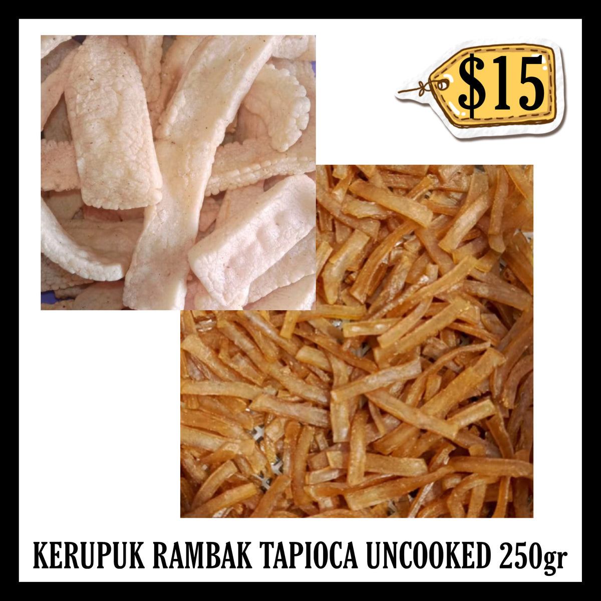 Kerupuk Rambak Tapioka Stik Panjang Uncooked 250gr