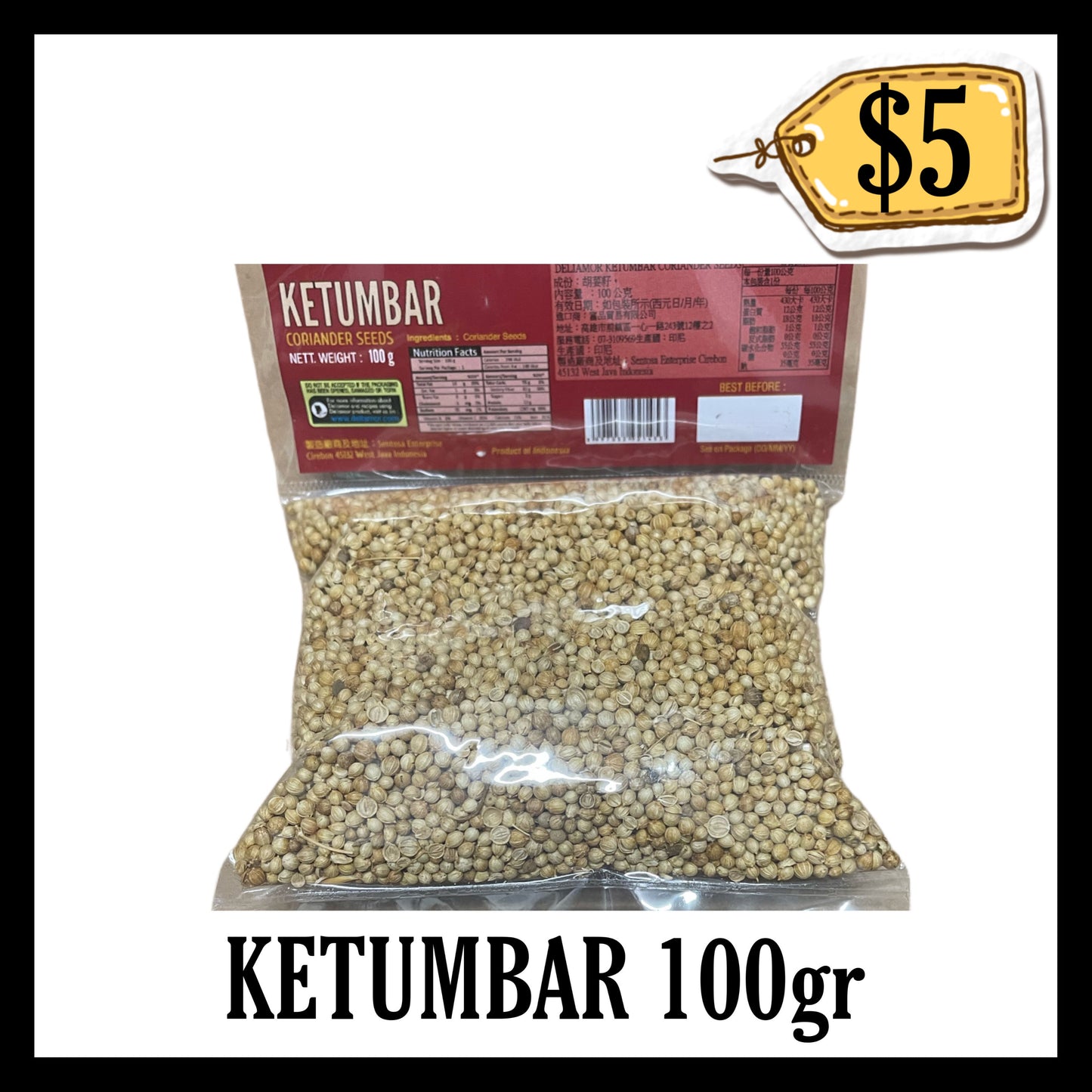 Deliamor Ketumbar 100gr (BBD 10 JUL 2028)