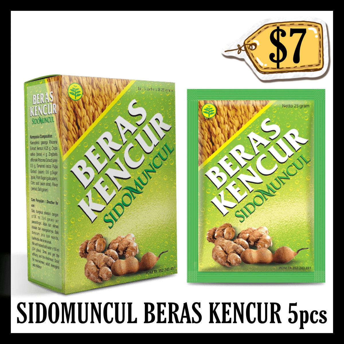 Sidomuncul Beras Kencur 5pcs (BBD END JUN 2027)