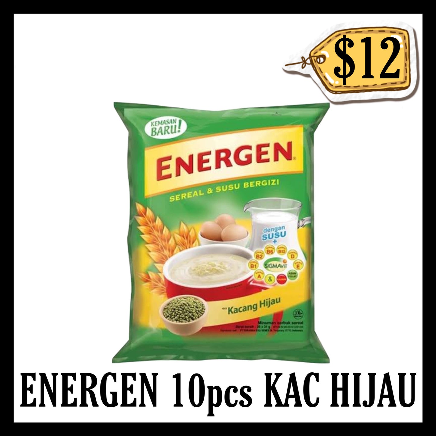 Energen 10pcs Kacang Hijau (BBD 31 JAN 2027)