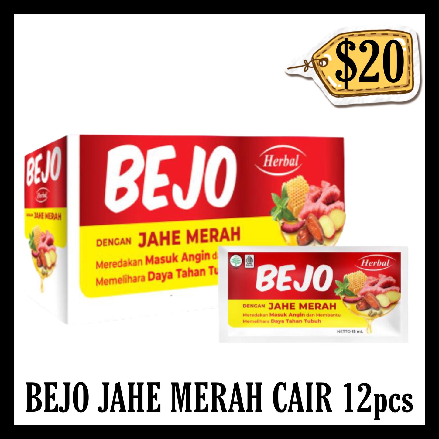 Bejo Jahe Merah Cair 12pcs (BB END DEC 2027)