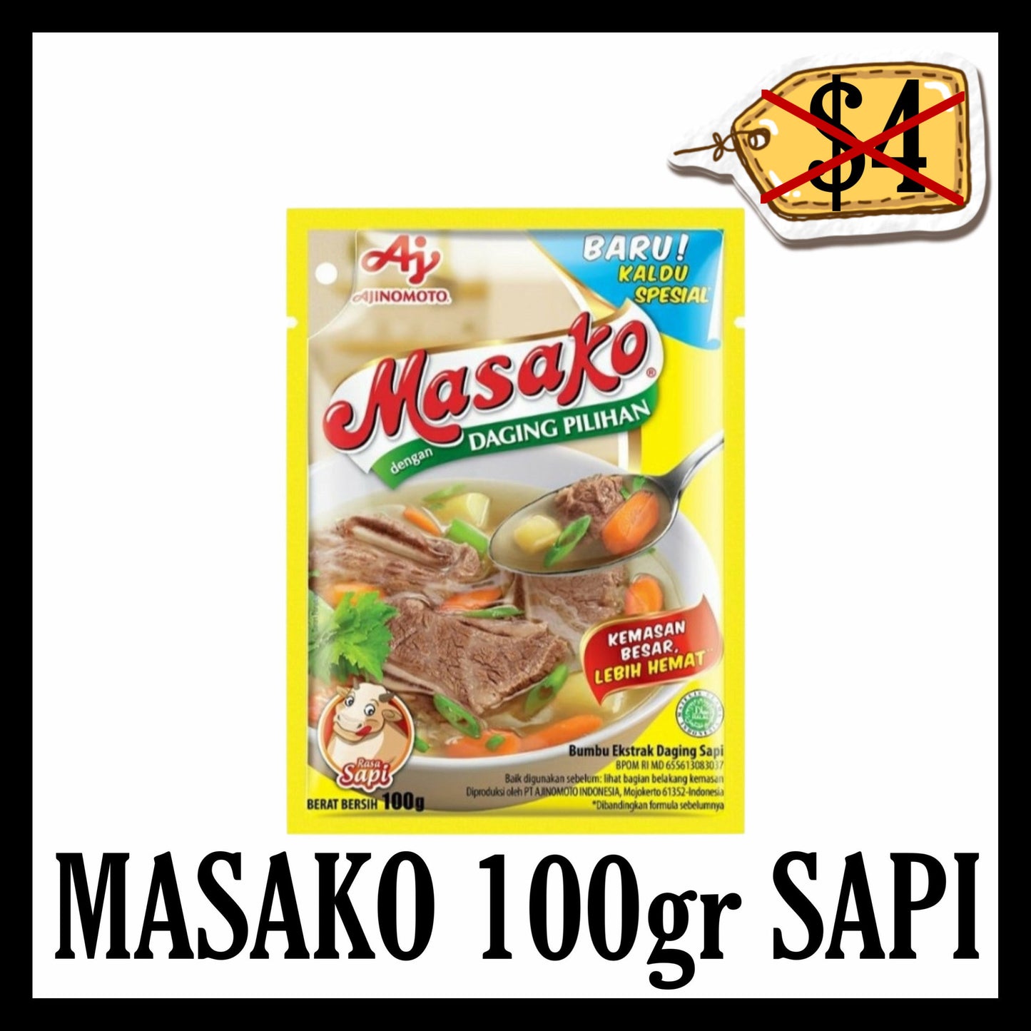 (SALE 20% OFF) Masako 100gr Sapi (BBD 27 JUL 2026)