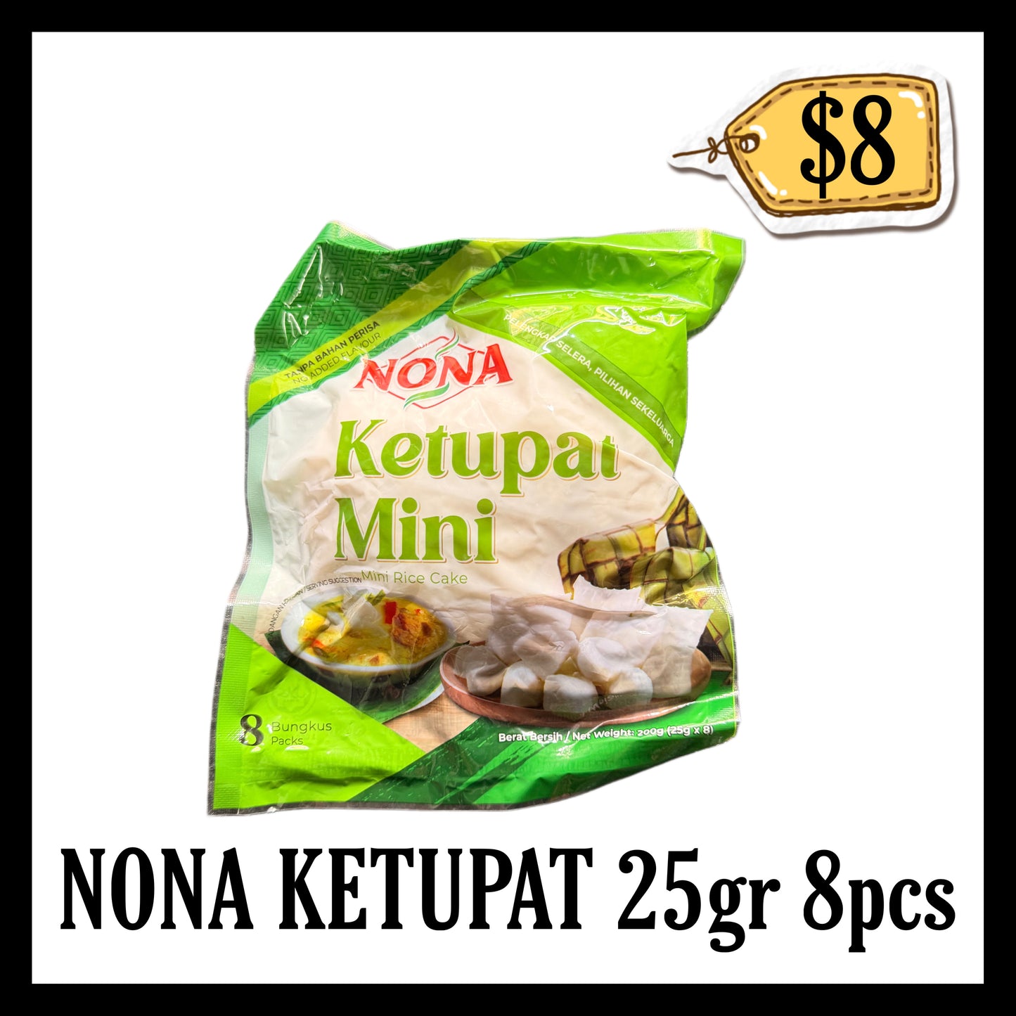 Nona Ketupat Mini 25gr 8pcs (BBD 13 APR 2028)