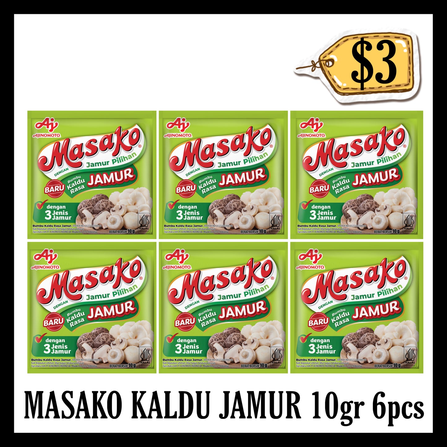 Masako Kaldu Jamur 10gr 6pcs (BBD 08 JUL 2026)