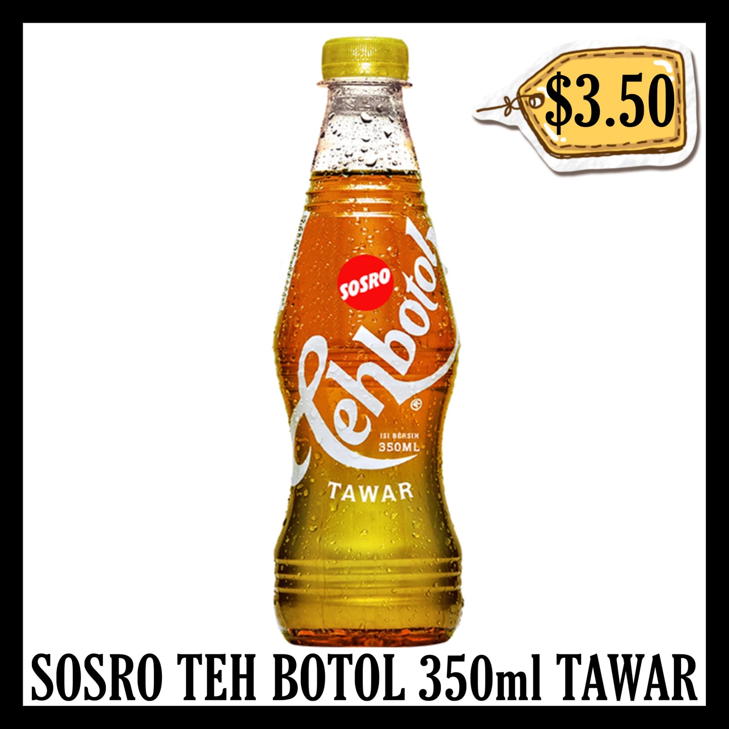 Sosro Teh Botol 350ml Tawar (BBD 09 MAR 2027)
