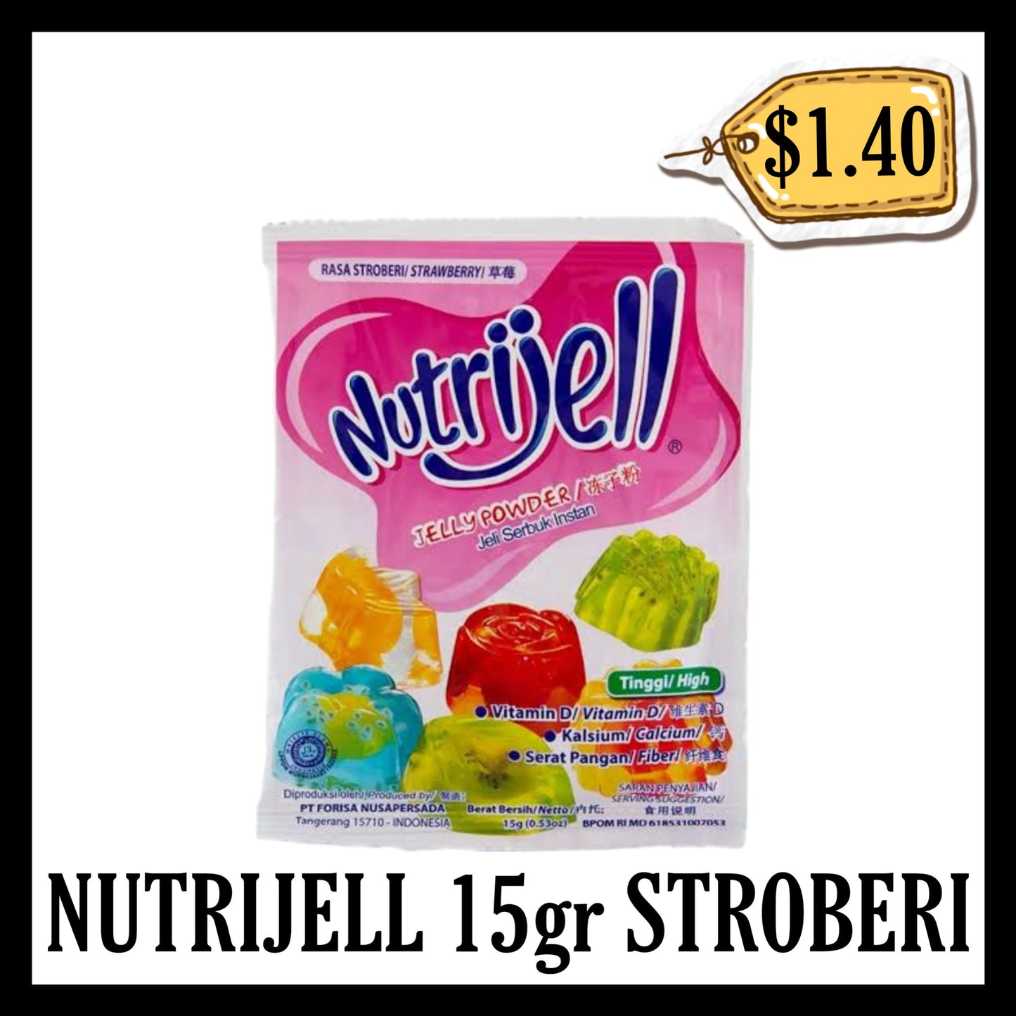 Nutrijell 15gr Stroberi (BBD END DEC 2028)