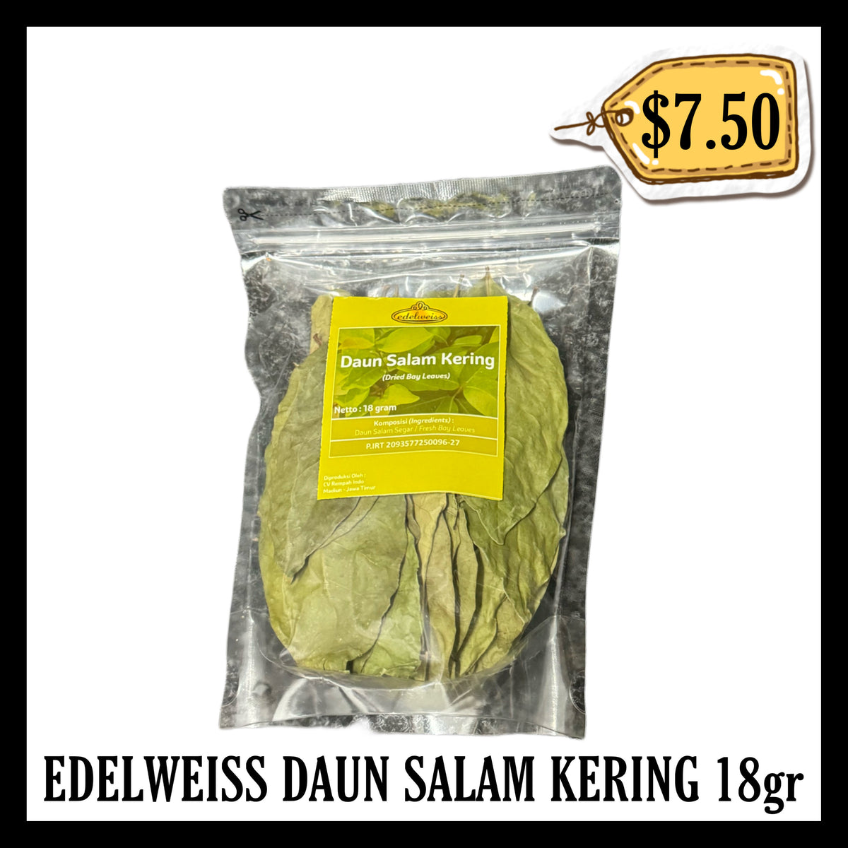 Edelweiss Daun Salam Kering 18gr (BBD END FEB 2027)