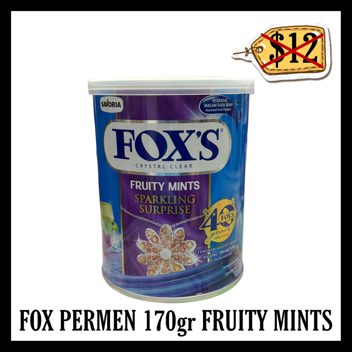 (SALE 20% OFF) Foxs Permen 170gr Fruity Mints (BBD 30 NOV 2026)