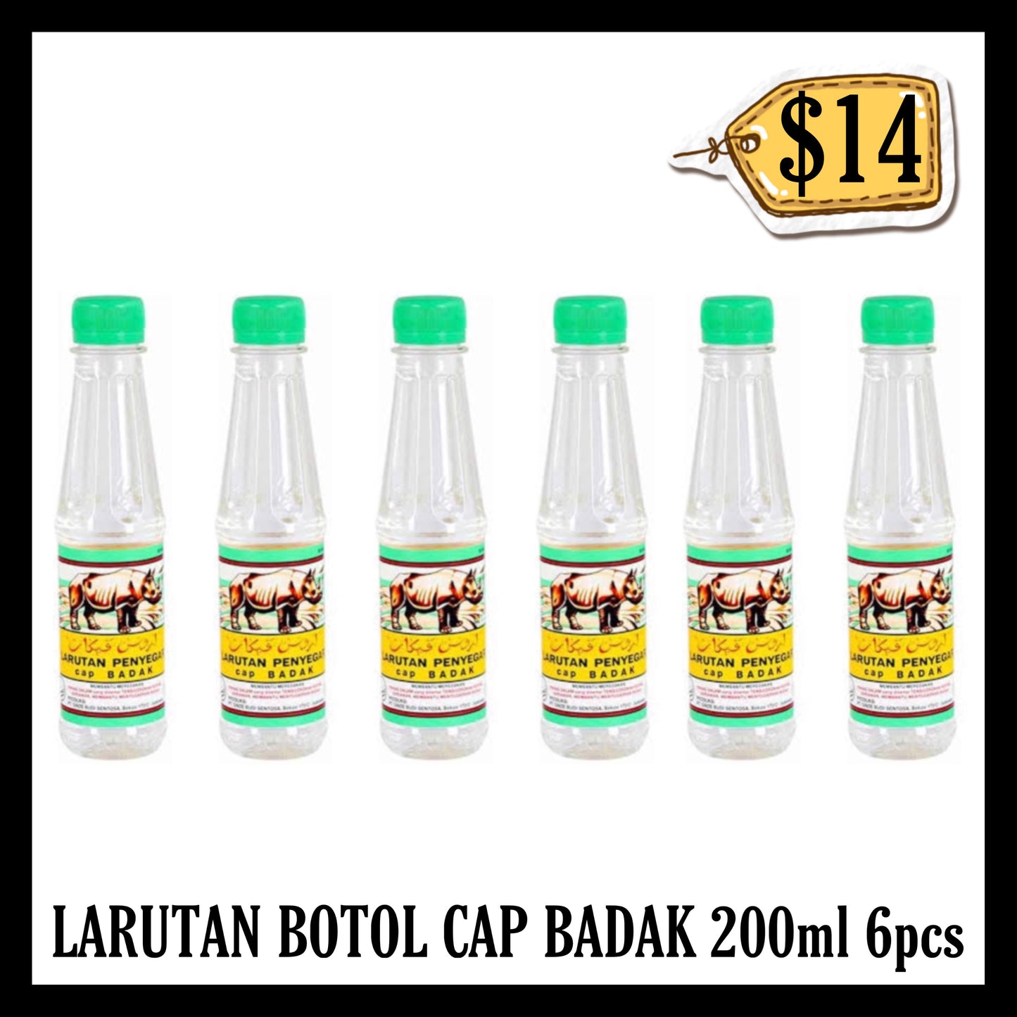 Larutan Cap Badak Botol 200ml 6pcs (BB 30 JAN 2029)